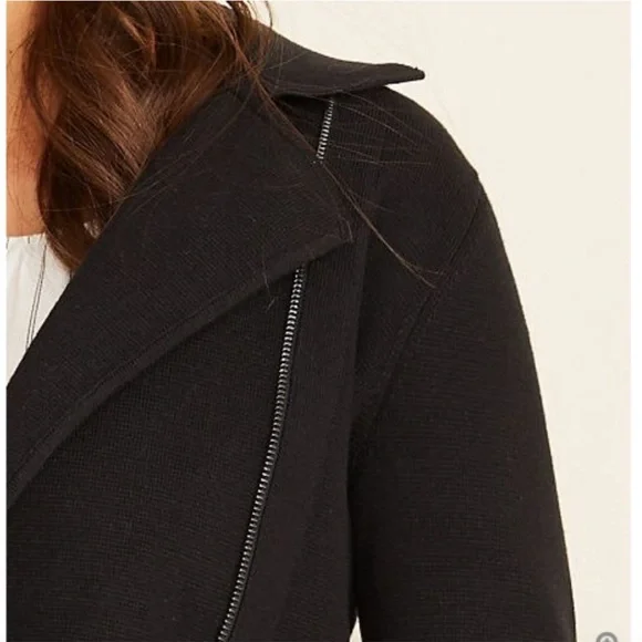 Ann Taylor L black moto sweater - Picture 4 of 9